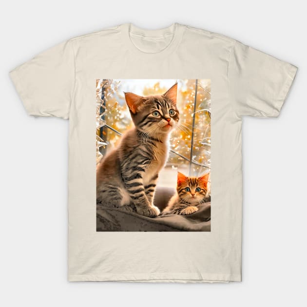 Cute Funny Kittens Beautiful Cats T-Shirt by PlanetMonkey